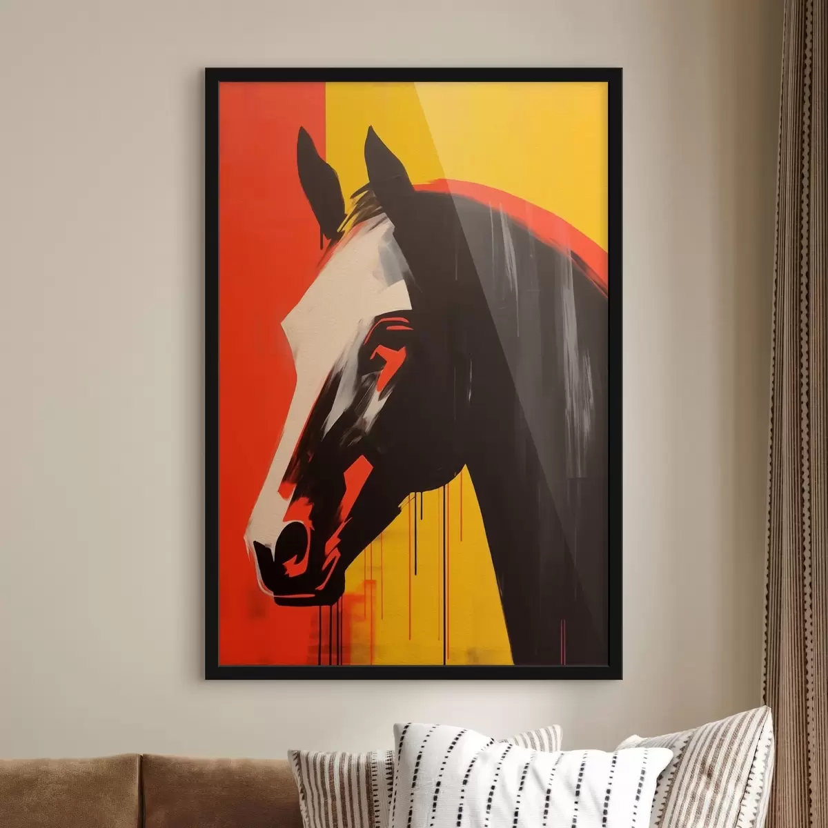 Plakatas Arklių abstrakcija naujos tendencijos stilius f41394