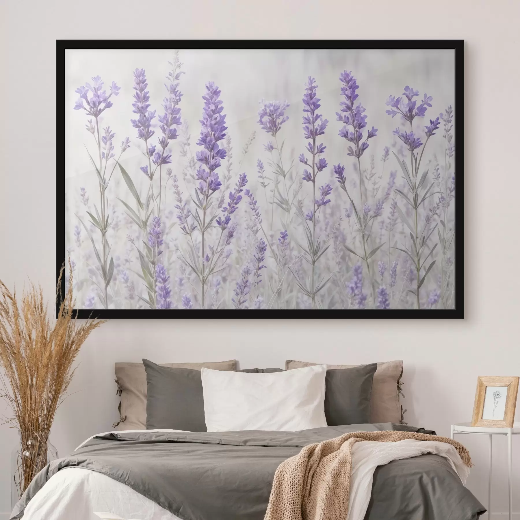 Fototapetai Violetinių levandų gėlių laukas neryškios tekstūros fone f41265