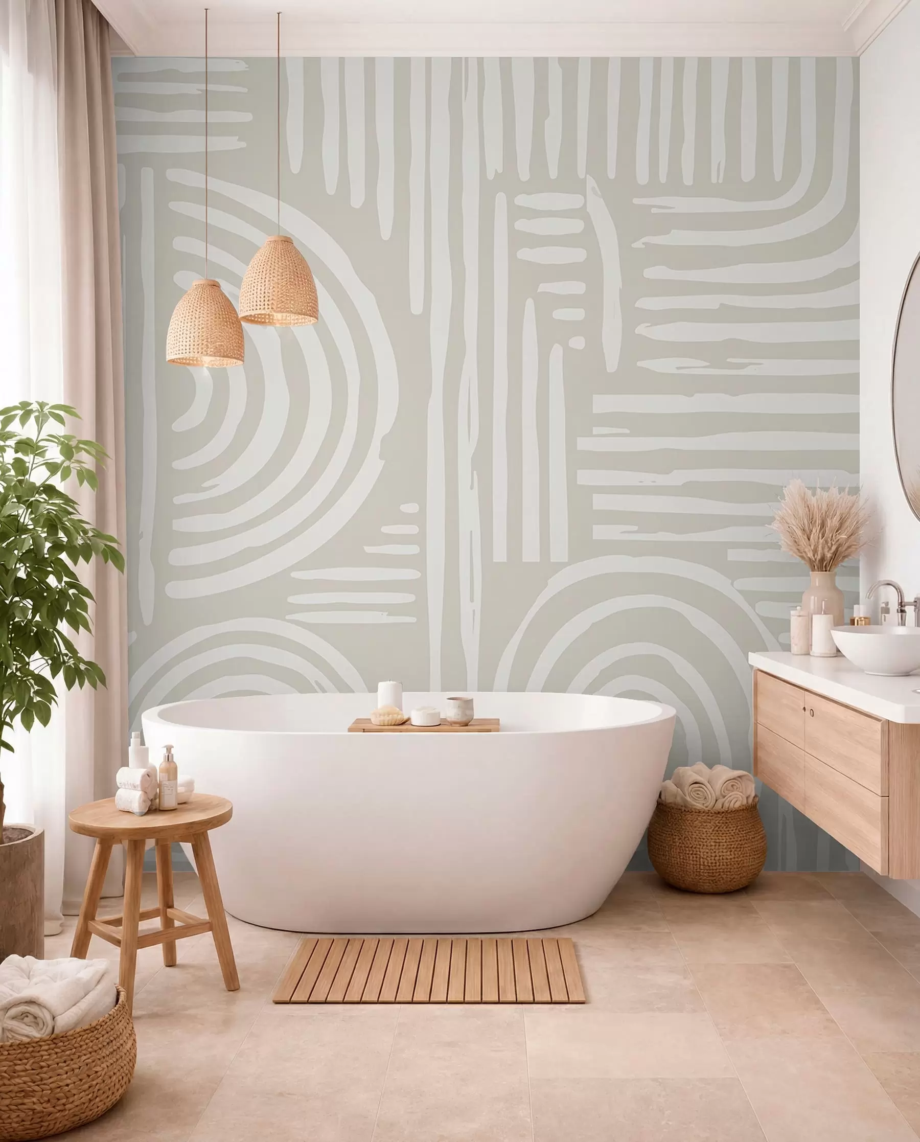 Fototapetai Minkštų spalvų boho dizainas w01919