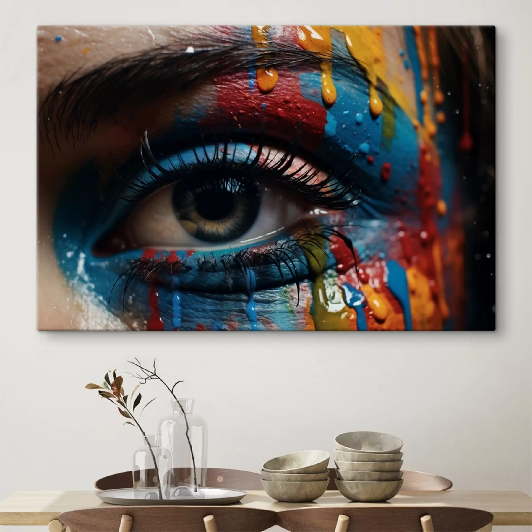 Fototapetai Ryškios spalvos, dažai, akys s41205