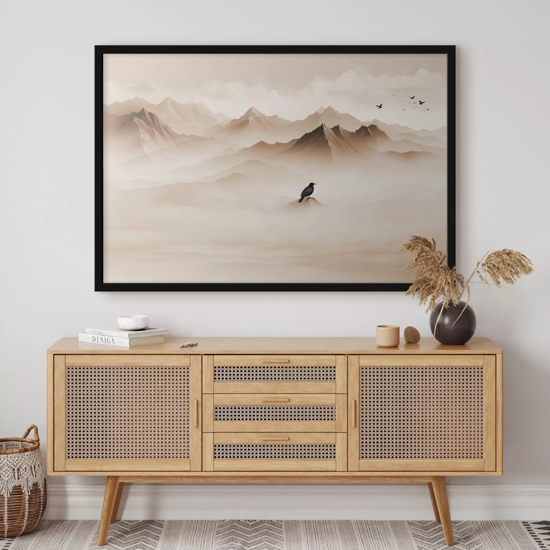 Fototapetai Kalnai rūke vektorinėje grafikoje f41295