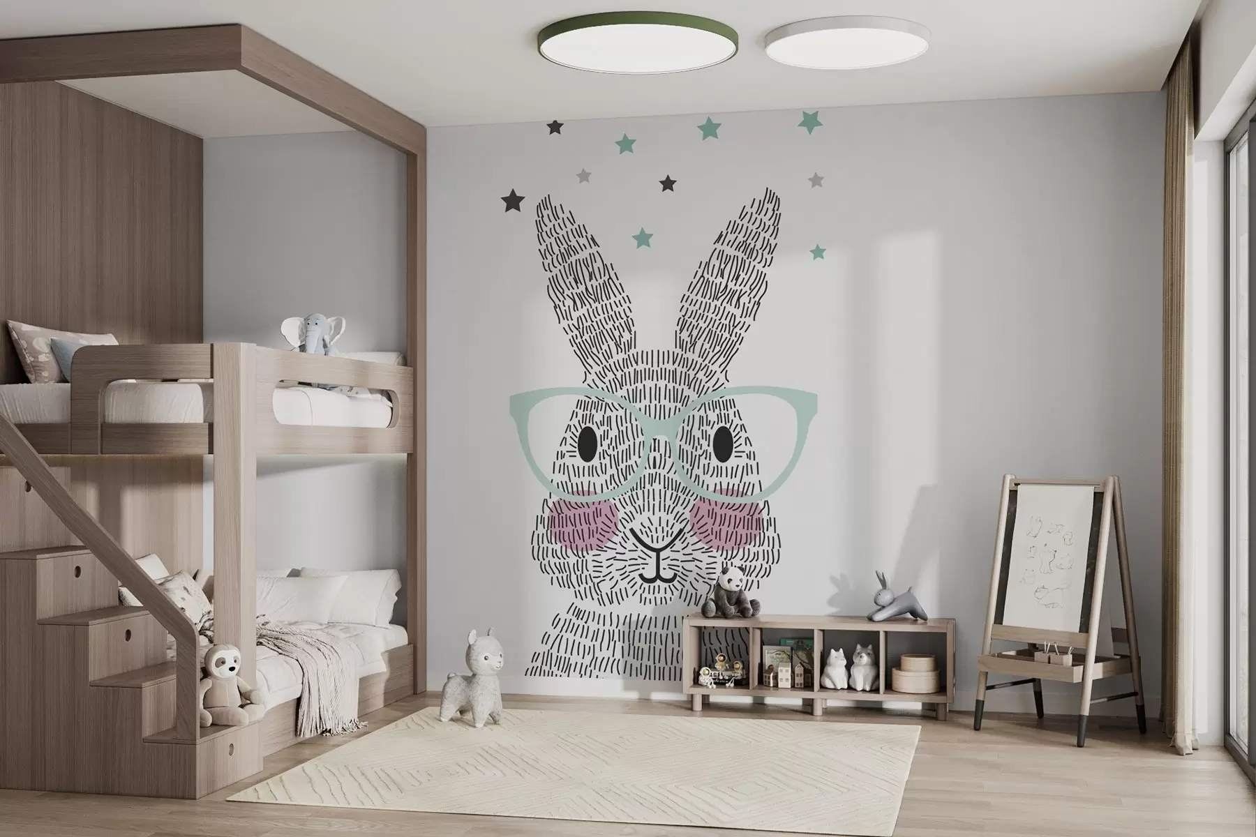 Fototapetai Išmanusis zuikis su stilingais akiniais w00159