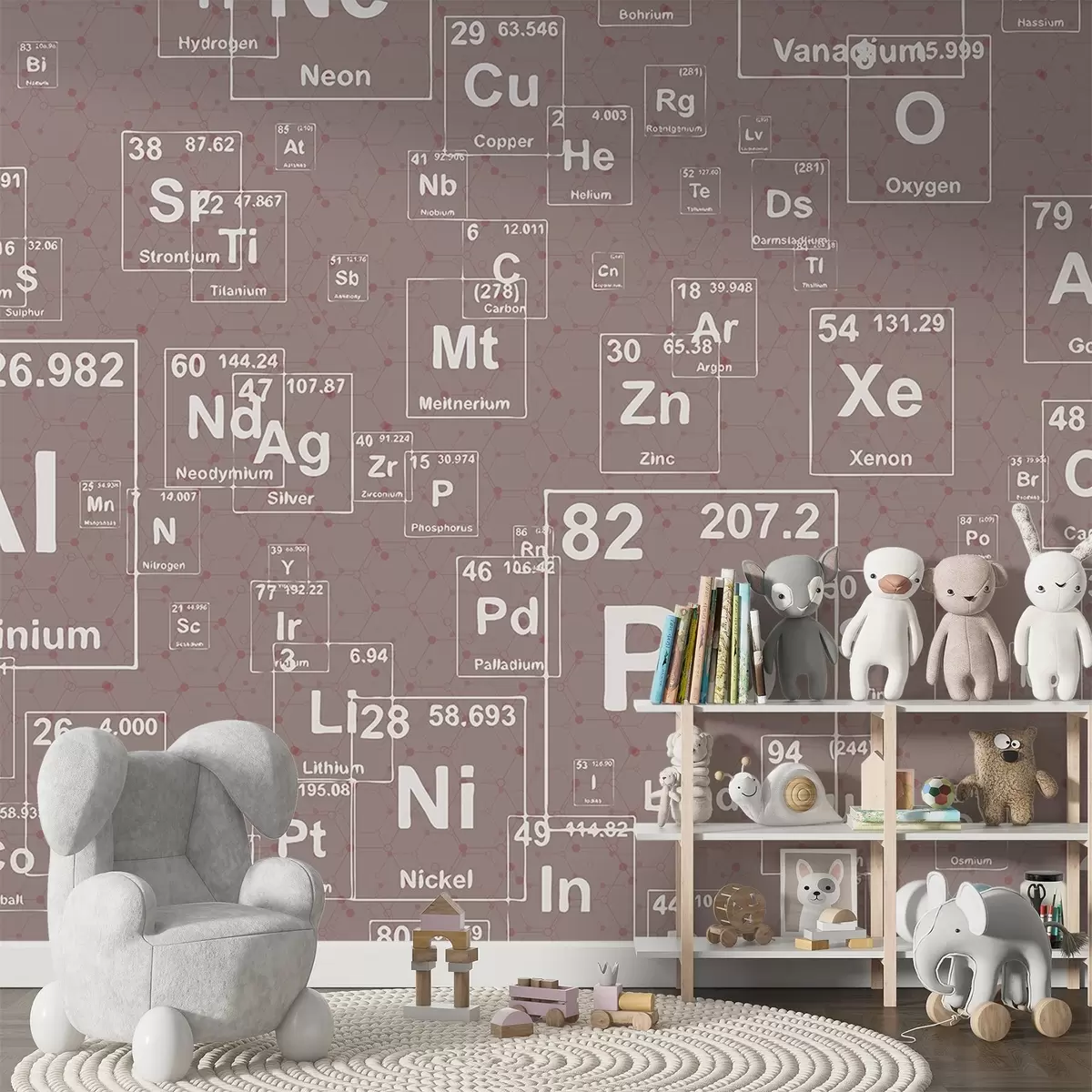 Fototapetai Periodinė cheminių elementų lentelė w00713v3