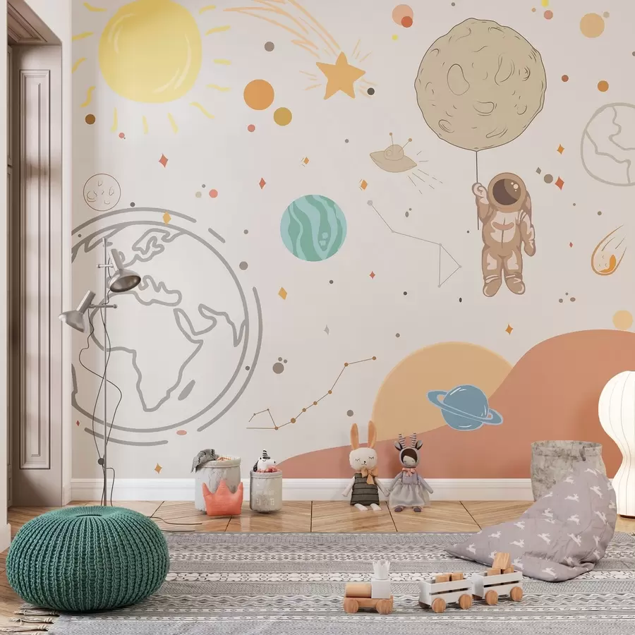 Fototapetai Astronautas tyrinėja spalvingą visatą w00743