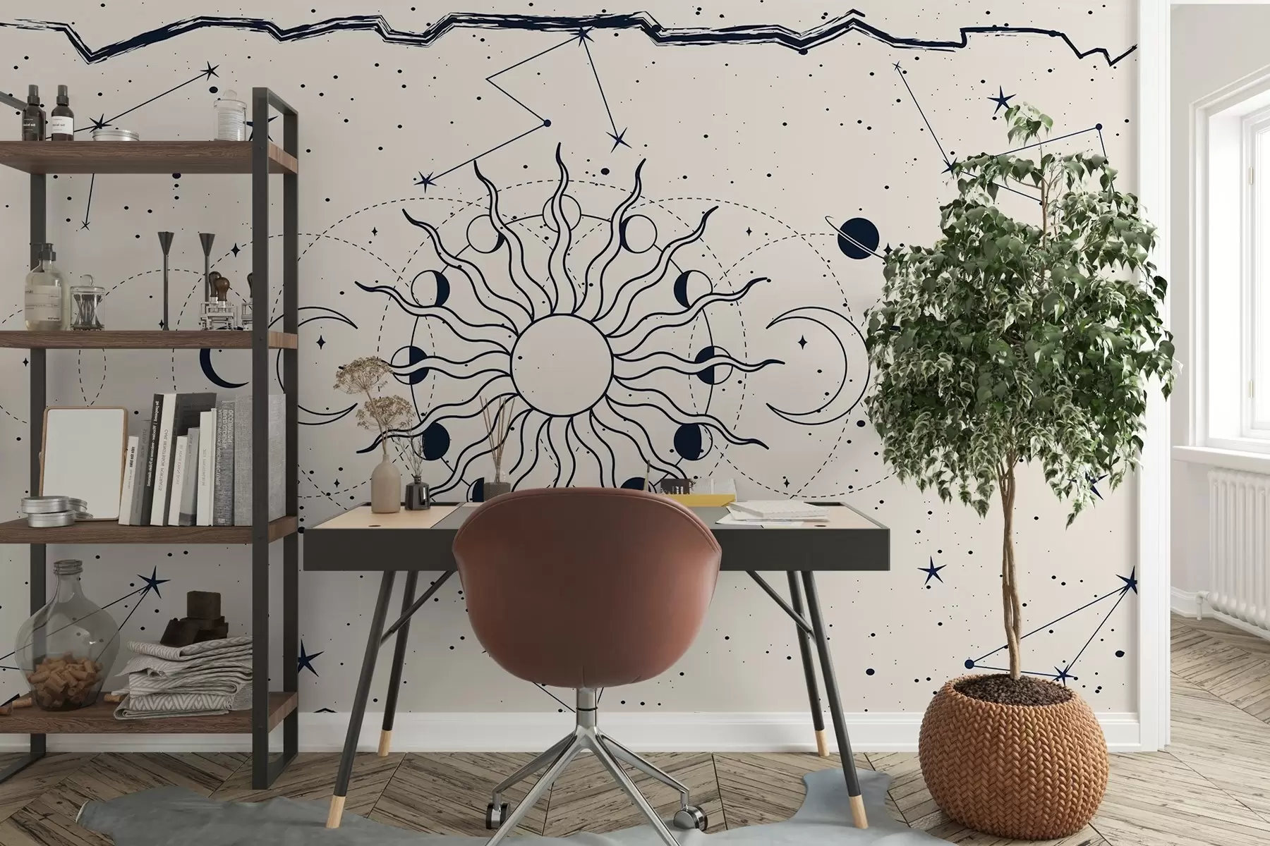 Fototapetai Saulės ir mėnulio kosminiai modeliai w00824
