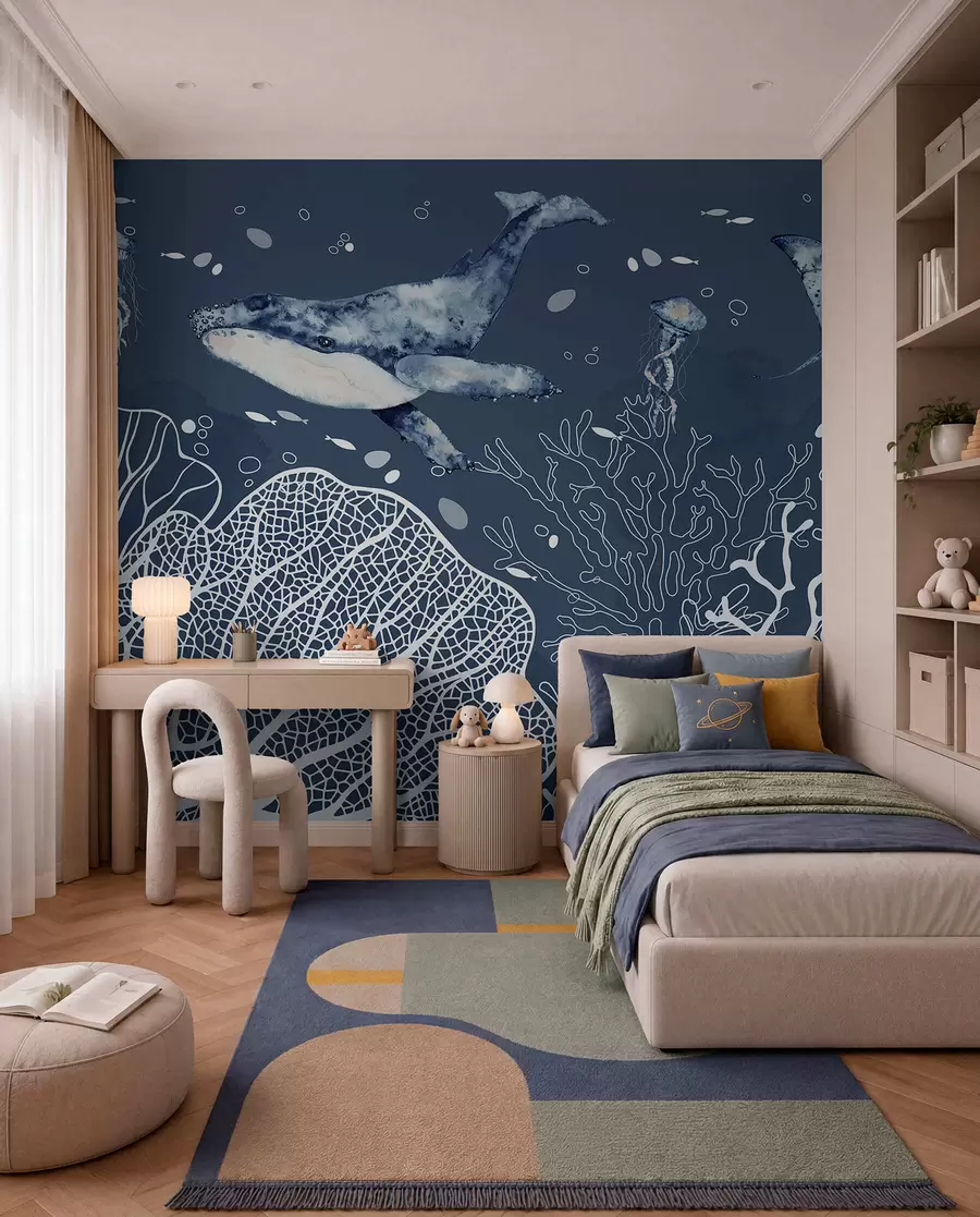 Fototapetai Ramios mėlynos spalvos povandeniniai stebuklai w00848v1