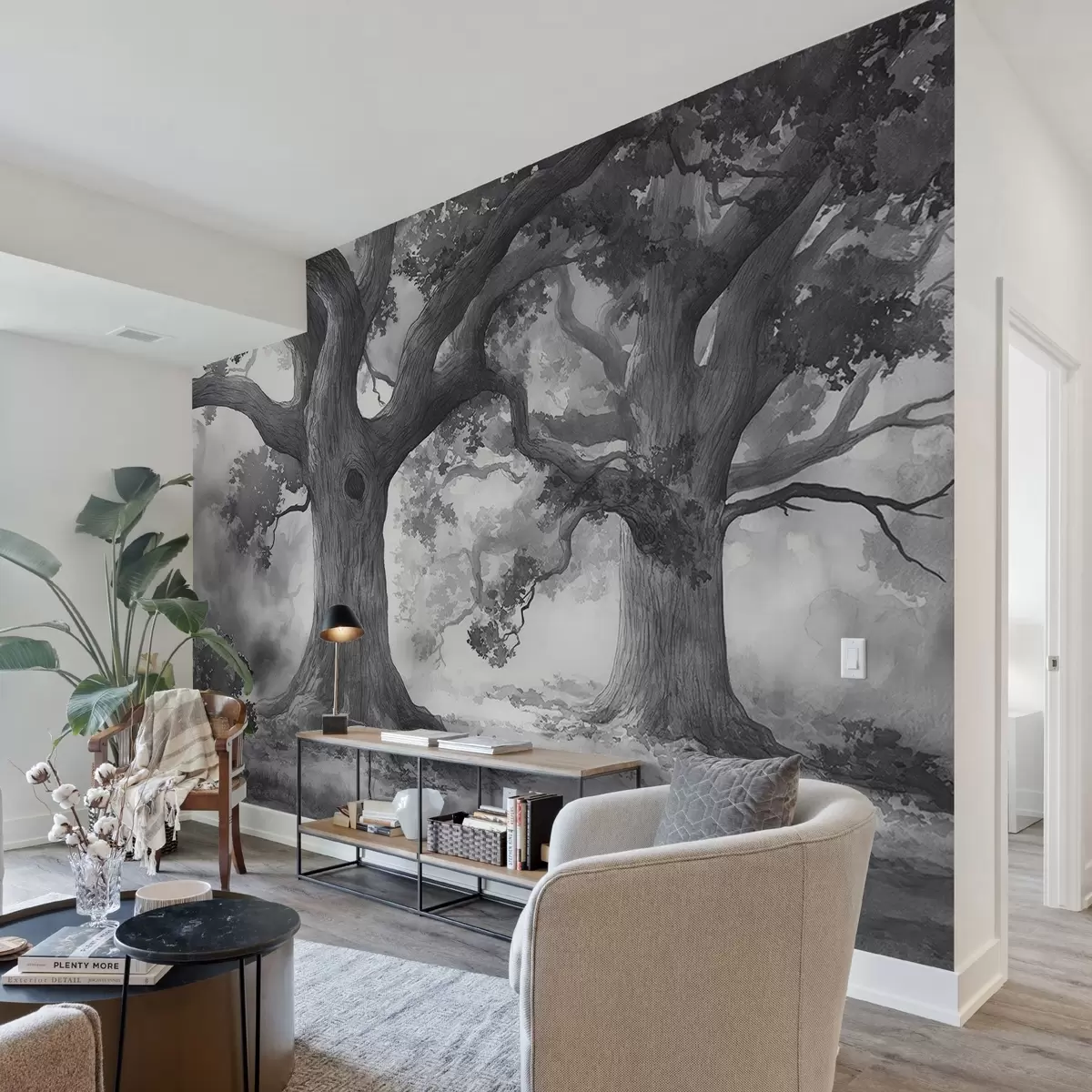 Fototapetai Didingi medžiai ramiame kraštovaizdyje w01182