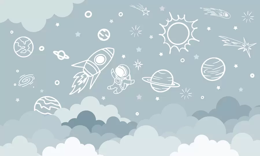 Fototapetai Kosminė planeta ir astronautas w02104v1