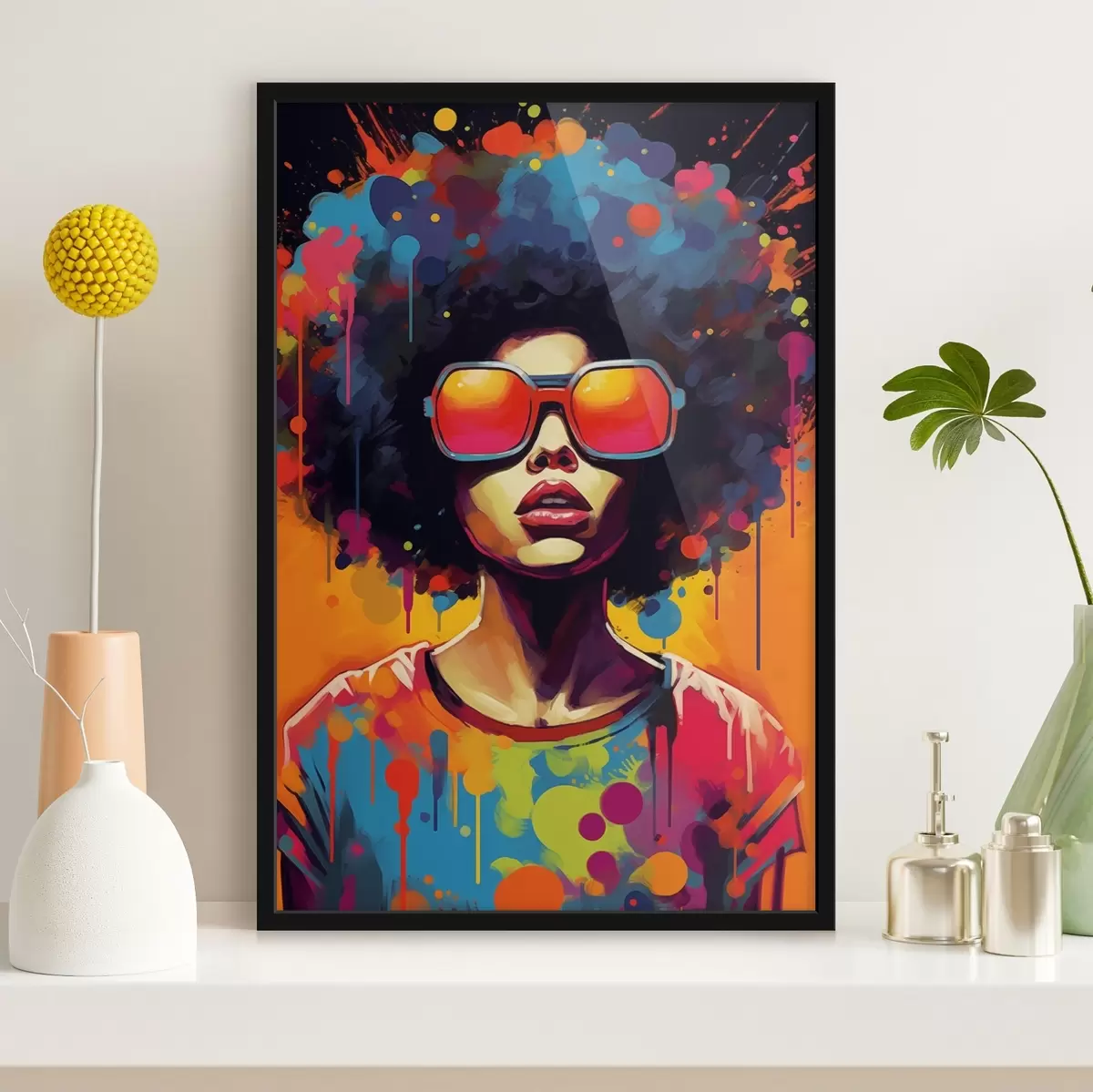 Plakatas Ryškus afro-portretas poparto stiliumi f41490