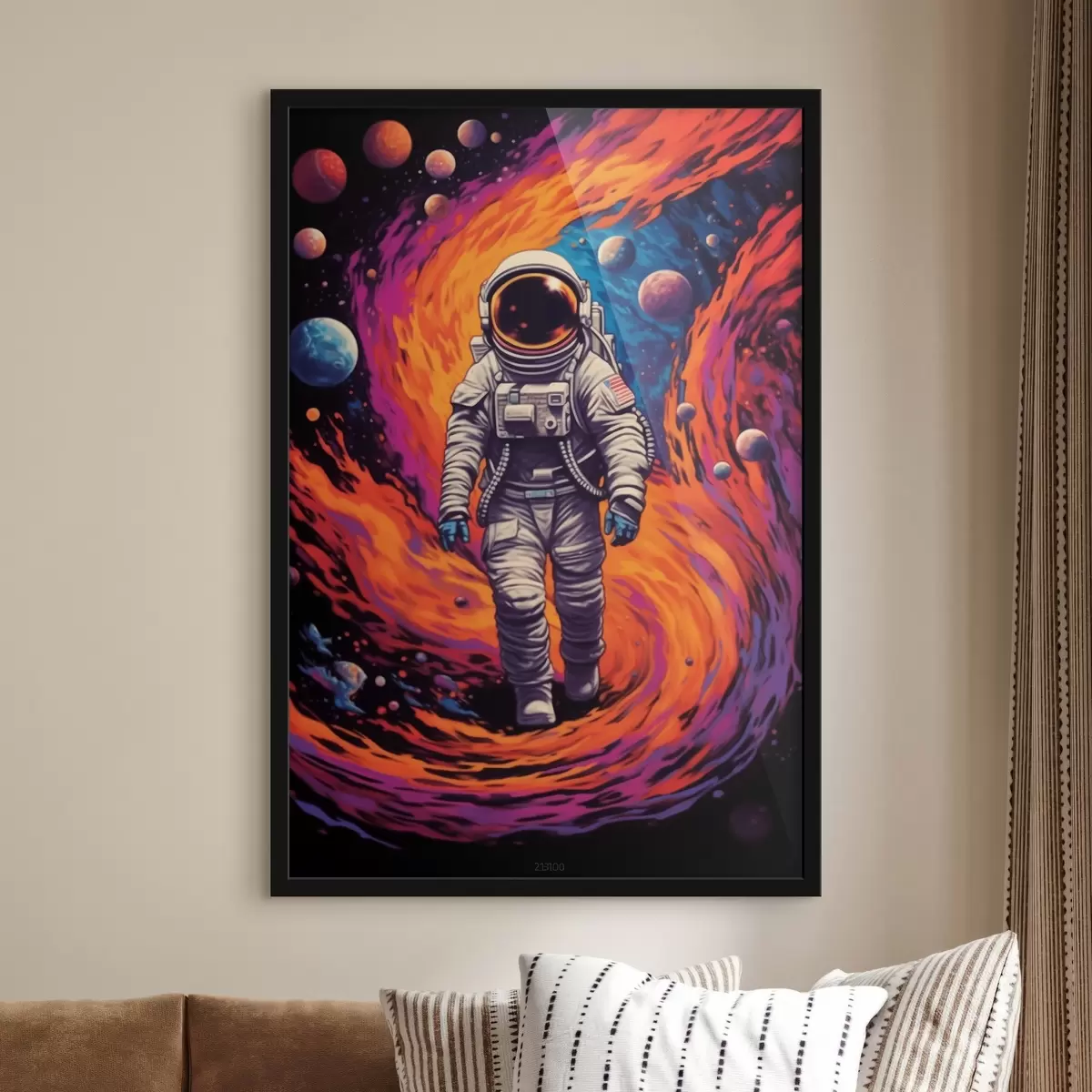 Plakatas Astronautas kosmoso sūkuryje f41505