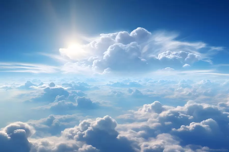 Fototapetai Ramus dangus su puriais debesimis virš galvos u76148