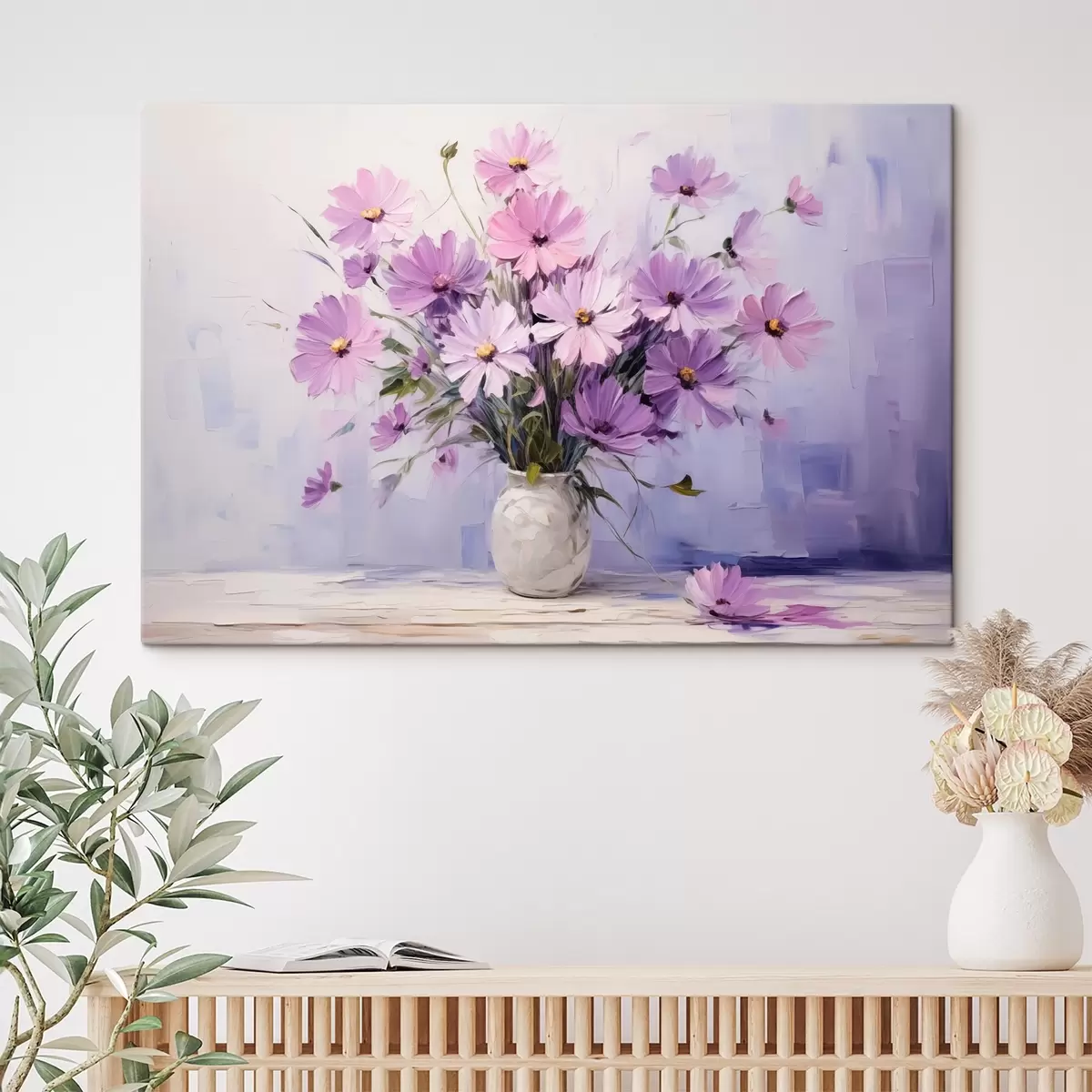Paveikslėlis Švelnios violetinės violetinės gėlės vazoje s41475