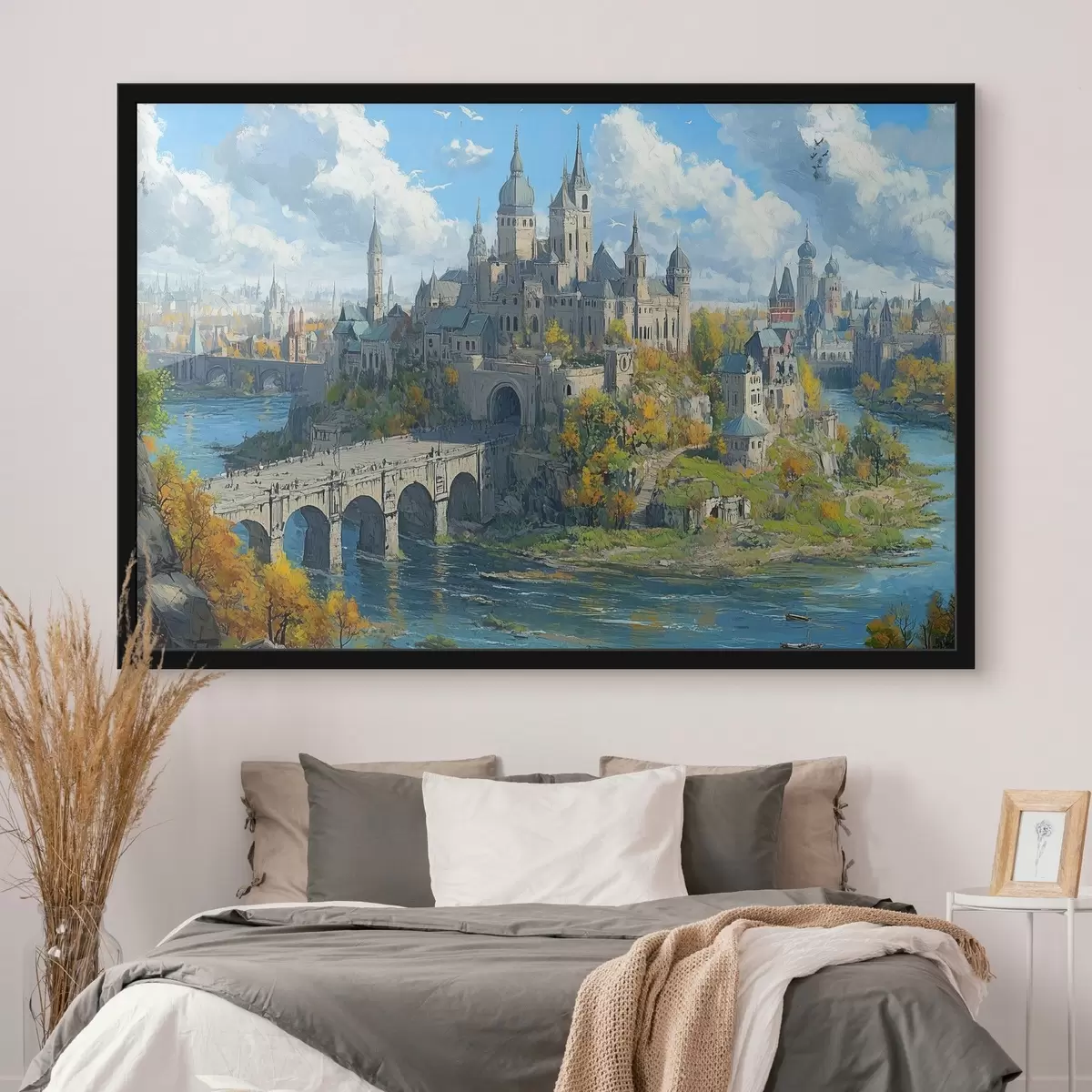 Plakatas graži pilis saloje f41627