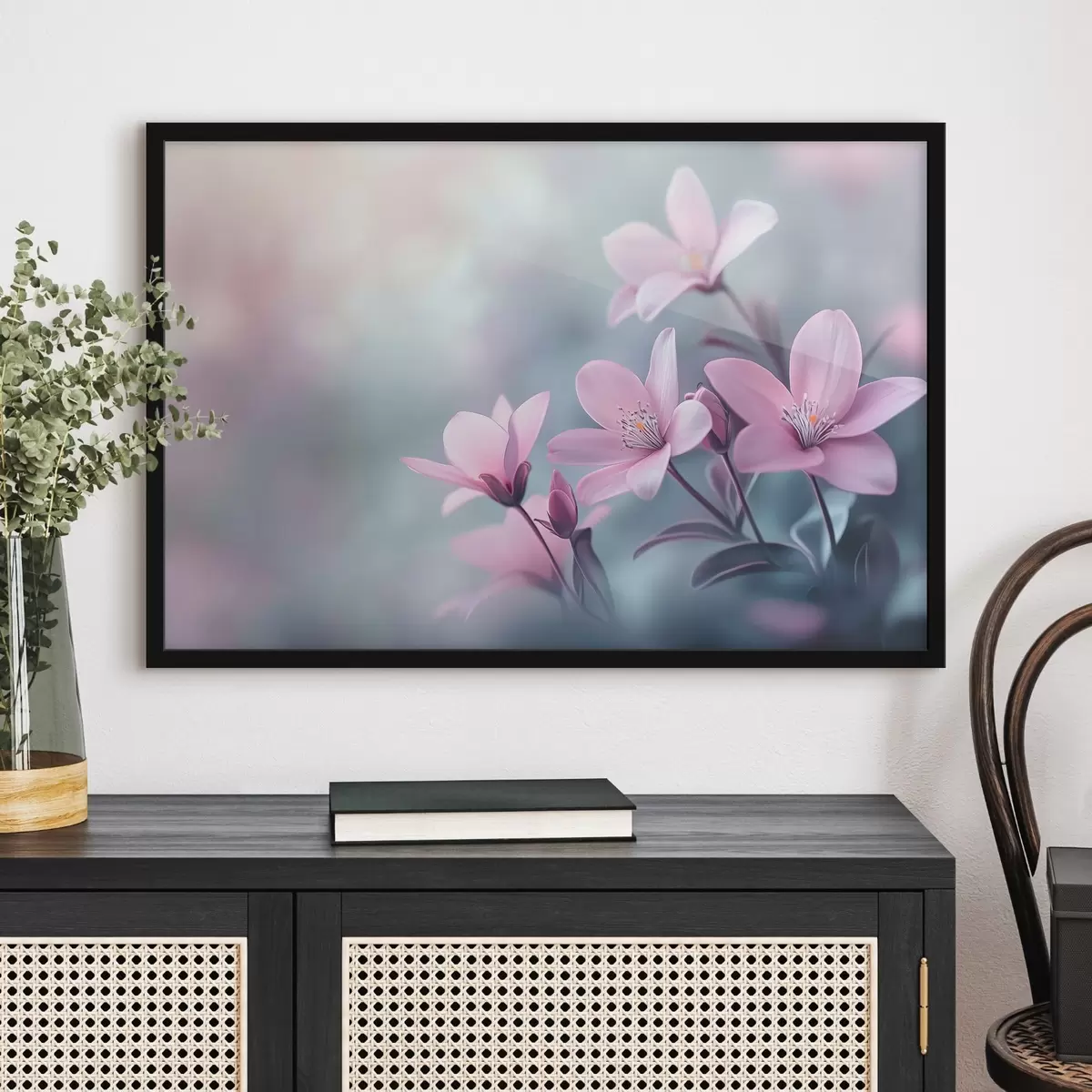 Plakatas rožinės gėlės iš arti f41631