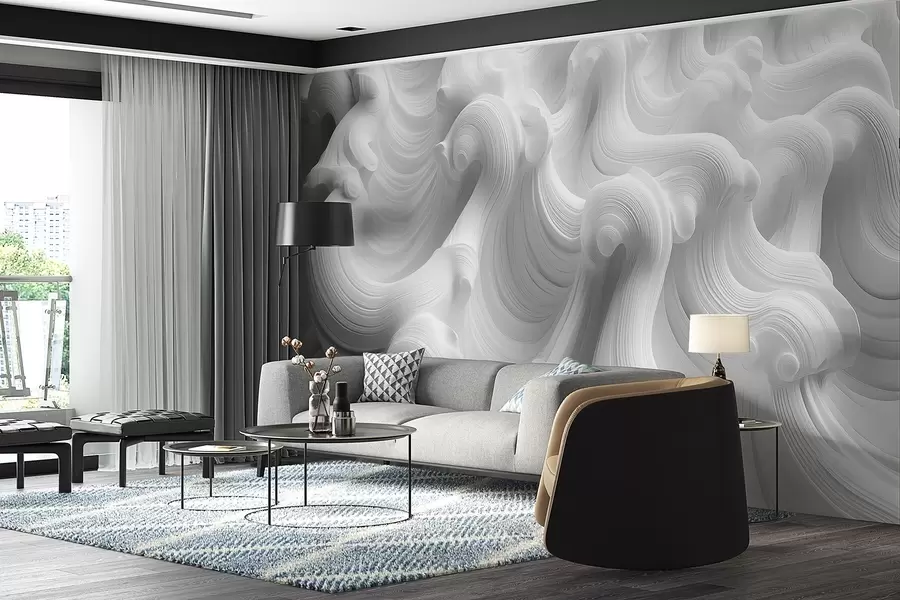 Fototapetai Baltos reljefo bangos w02235