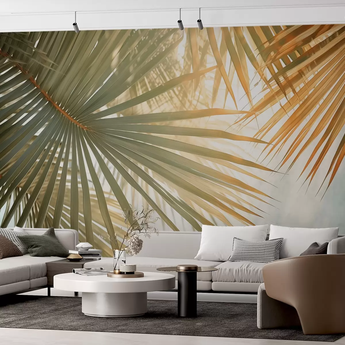 Fototapetai Atogrąžų palmės lapas iš arti w02230