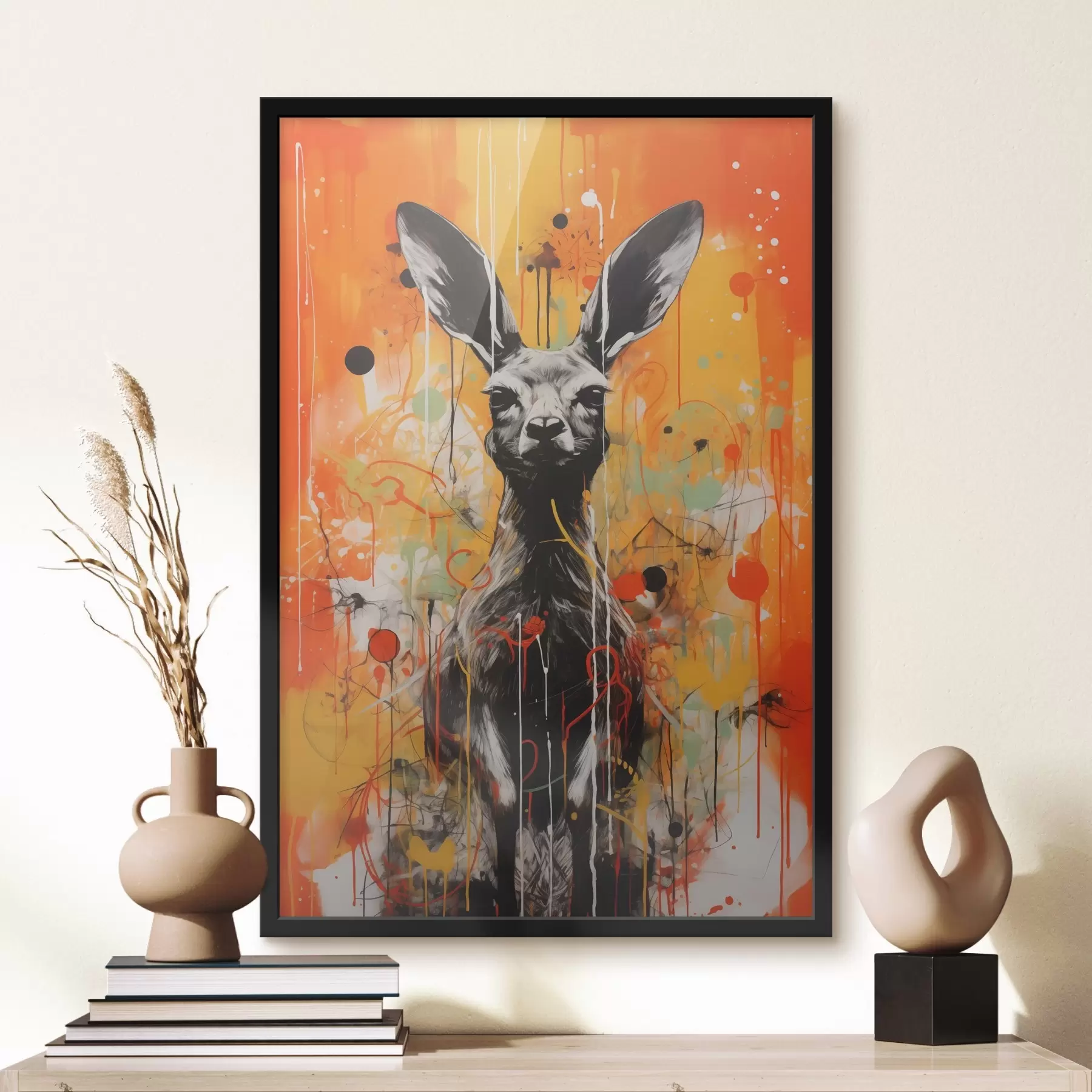 Paveikslėlis Kengūra ryškiame abstrakčiame fone f41656