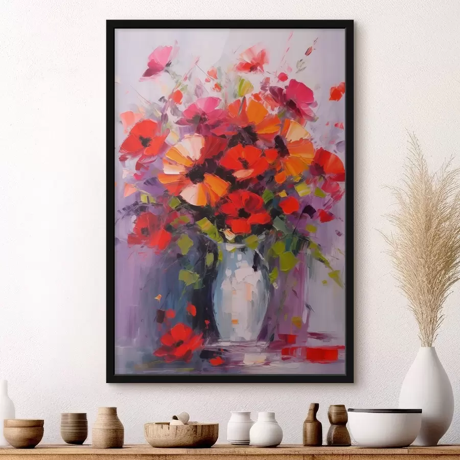 Fototapetai Raudonų aguonų puokštė f41666