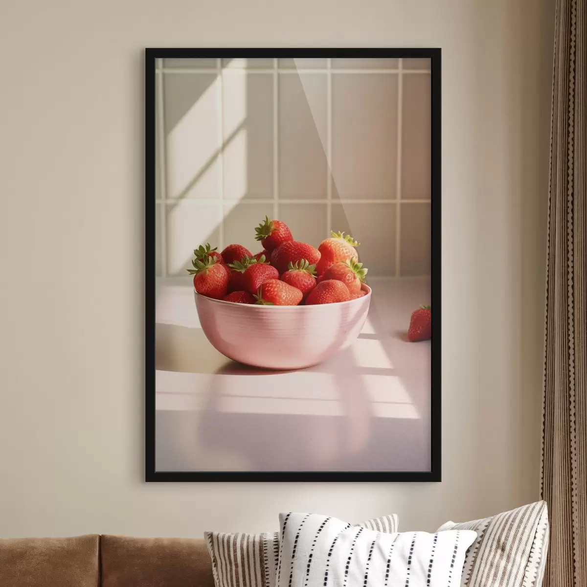 Plakatas Braškės rausvame dubenyje f41668