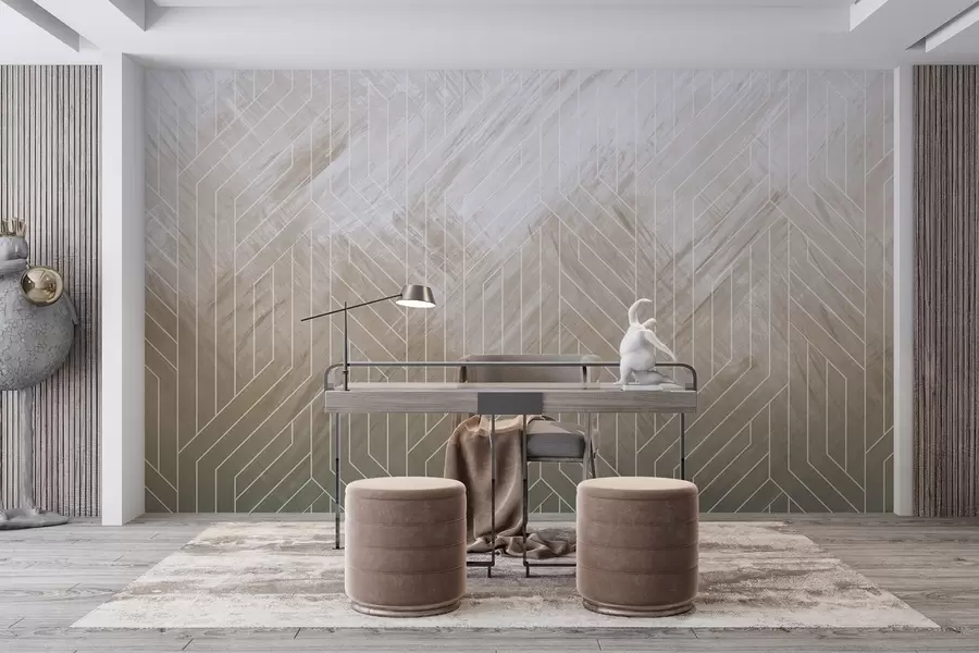 Fototapetai Geometrinis abstraktus fonas su įstrižomis linijomis ir rudų atspalvių gradiento efektu w08433v1