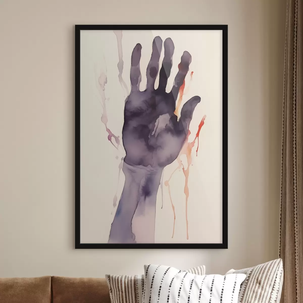 Plakatas Akvarelė ranka pieštas violetinis violetinis atspalvis f41704
