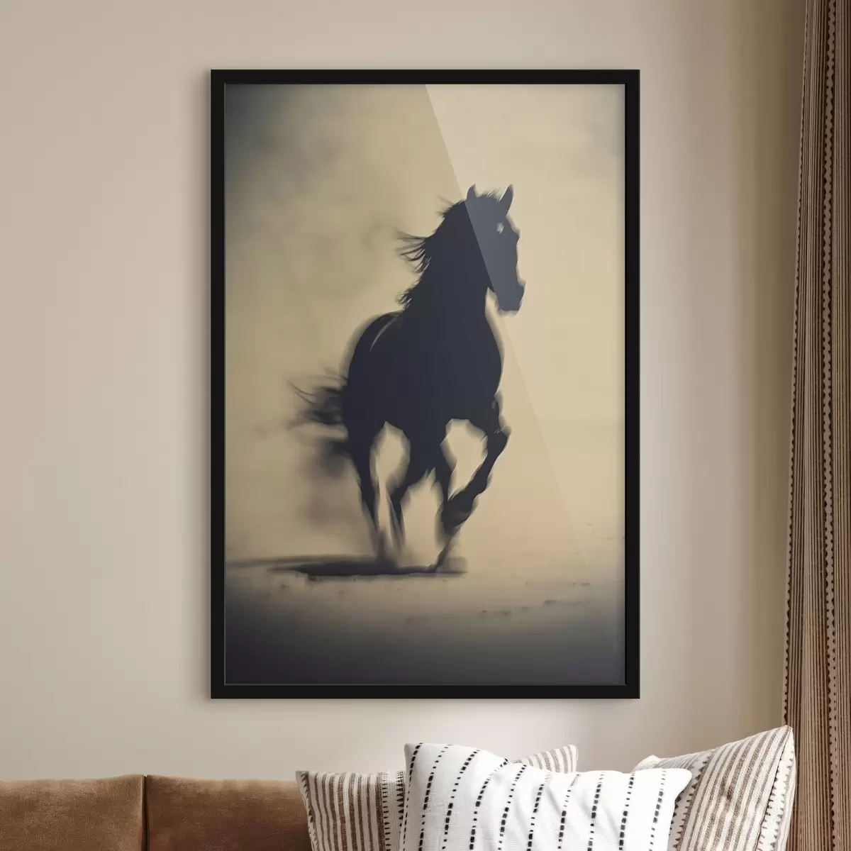 Plakatas Neryškus juodo arklio siluetas f41708