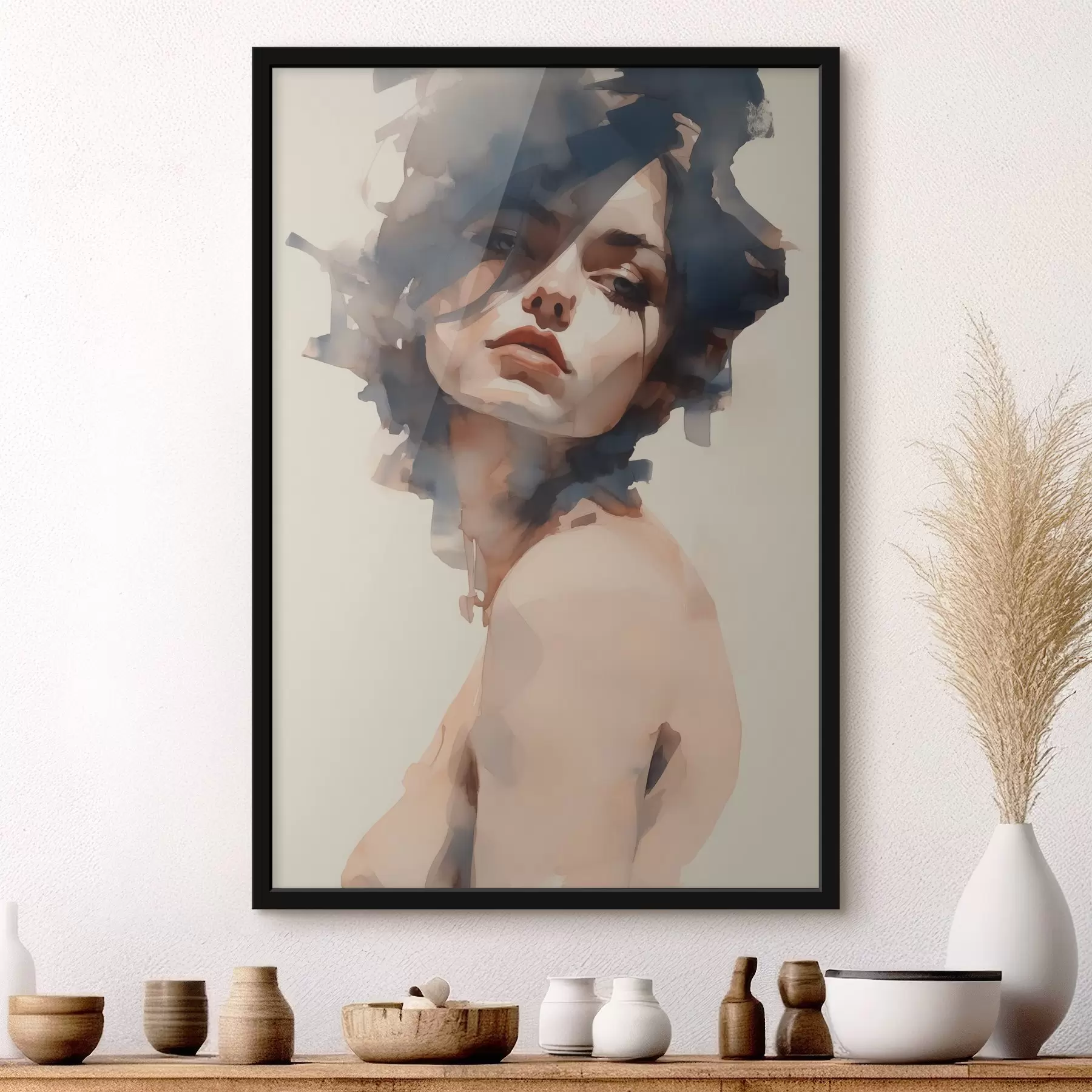 Fototapetai Mergaitės portretas akvarelės stiliumi f41710