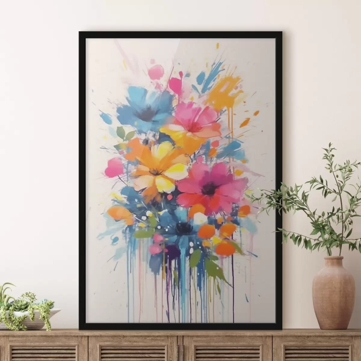 Plakatas Įvairiaspalvės gėlės f41694
