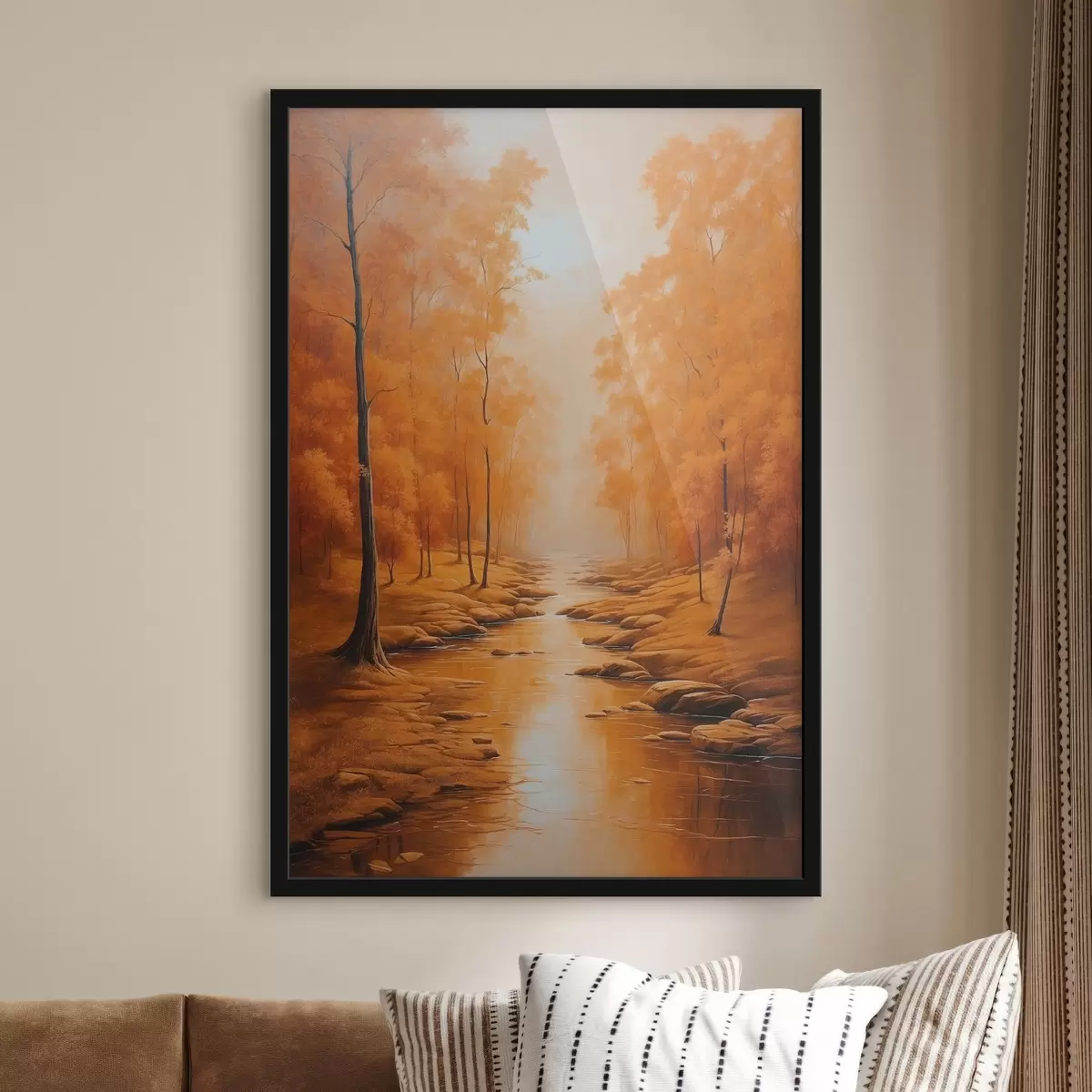 Plakatas Upelis rudeniniame miške f41582