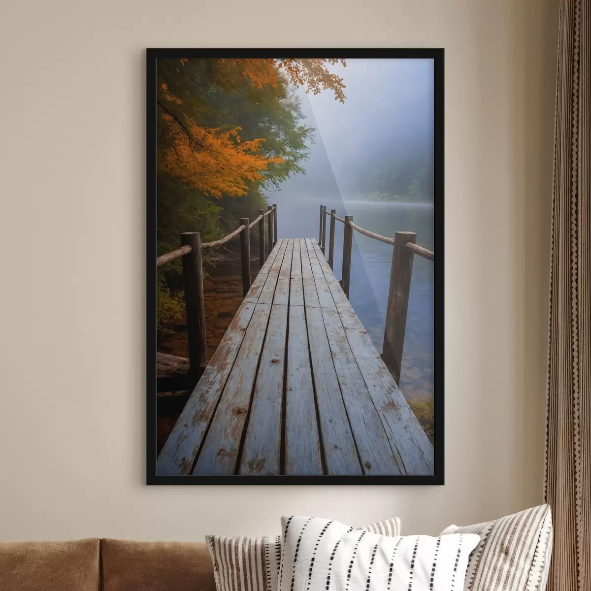 Plakatas Medinis tiltas į ežerą f41594