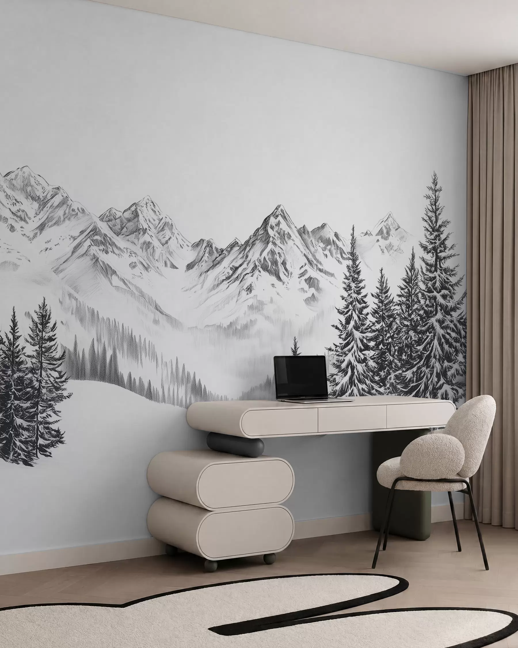 Fototapetai Alpių žiemos eskizas w02352