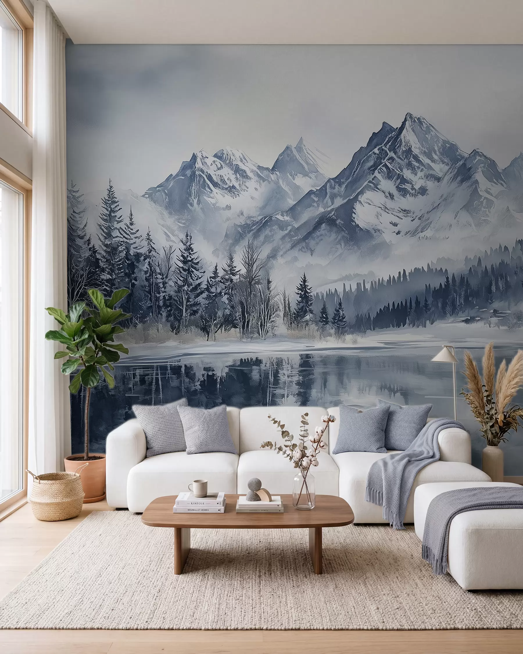 Fototapetai Snieguotas miškas ir viršūnės w02358