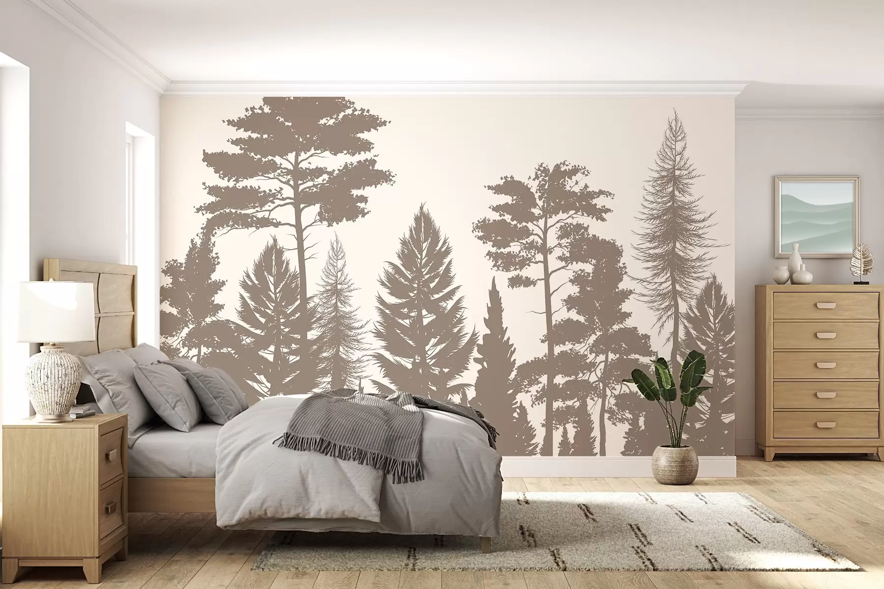 Fototapetai Smėlio ir geltonos spalvos medžiai w02361v1