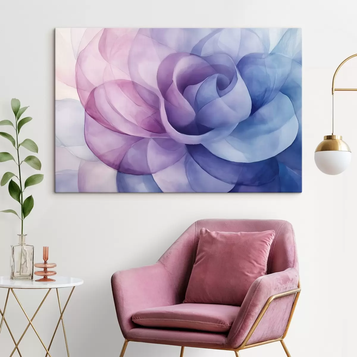Paveikslėlis Mėlynai violetinė akvarelės stiliaus gėlė s41869