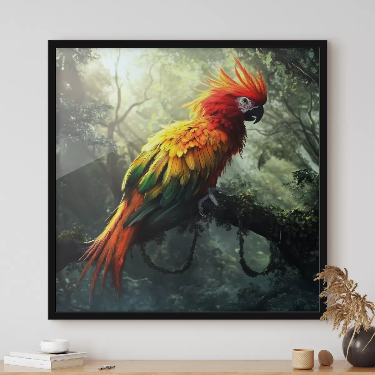 Plakatas Spalvinga papūga džiunglėse f41967