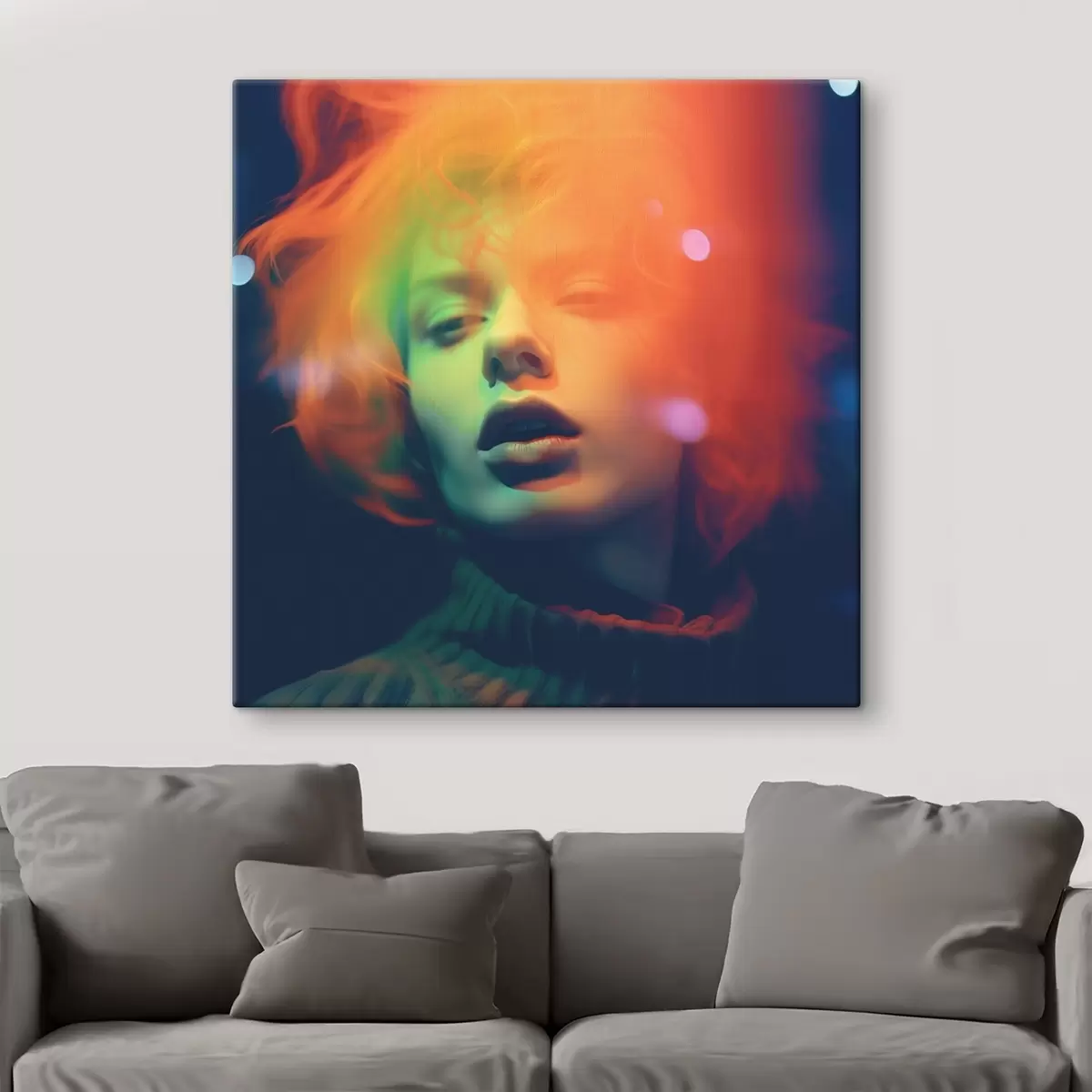 Paveikslėlis Ryškus spalvingas portretas tamsiame fone s41942