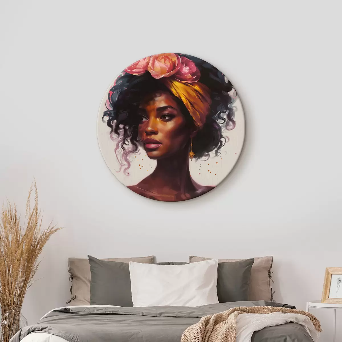 Apvalūs paveikslai Afro moteris r40183