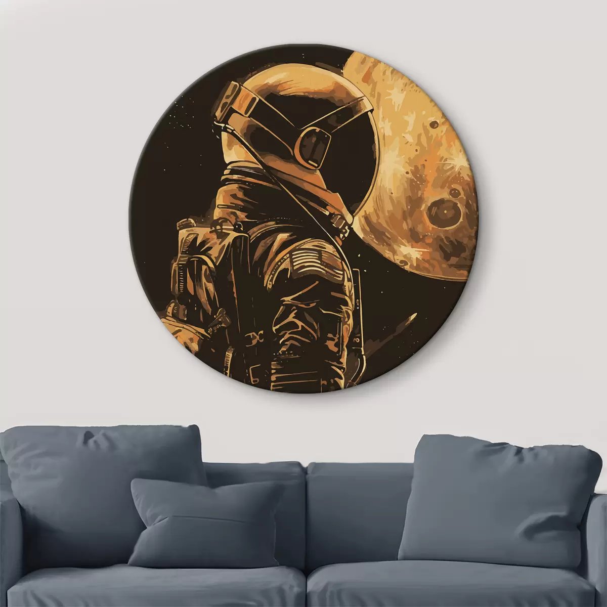 Apvalūs paveikslai Astronautas žiūri į planetą r38314