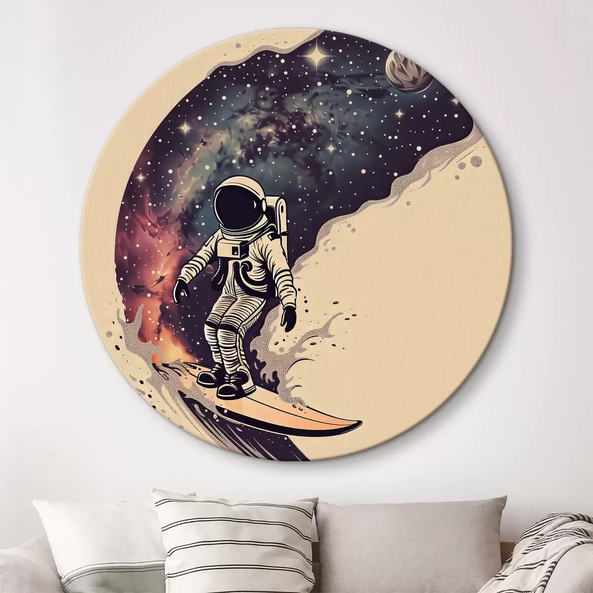 Apvalūs paveikslai Astronautas banglentininkas r38636