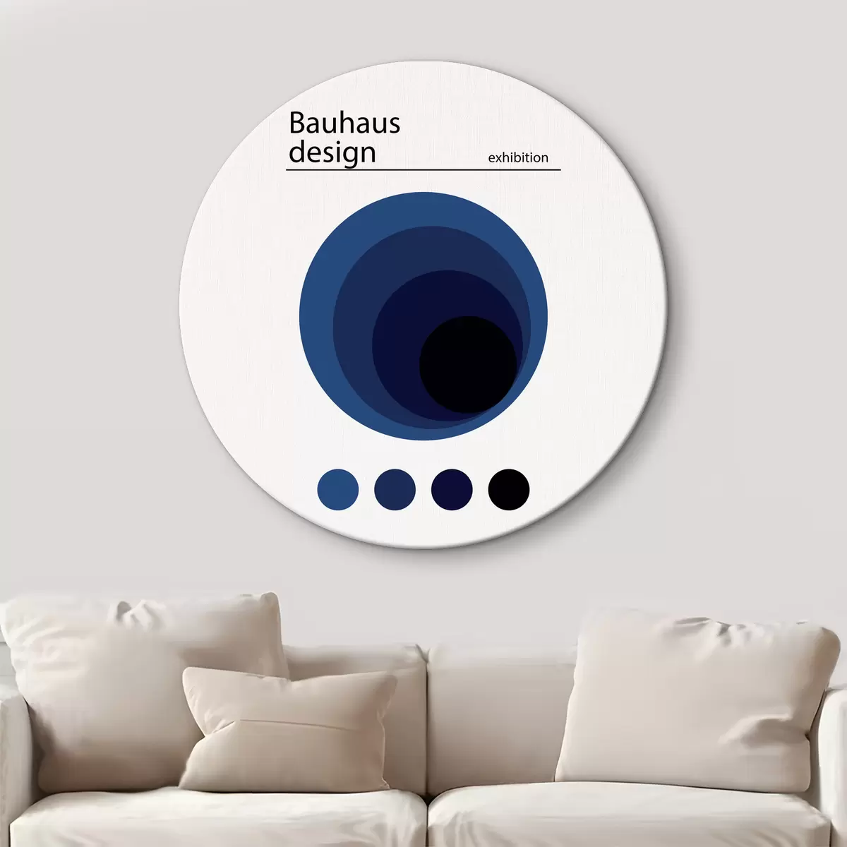 Apvalūs paveikslai Bauhaus geometrinė abstrakcija r39255