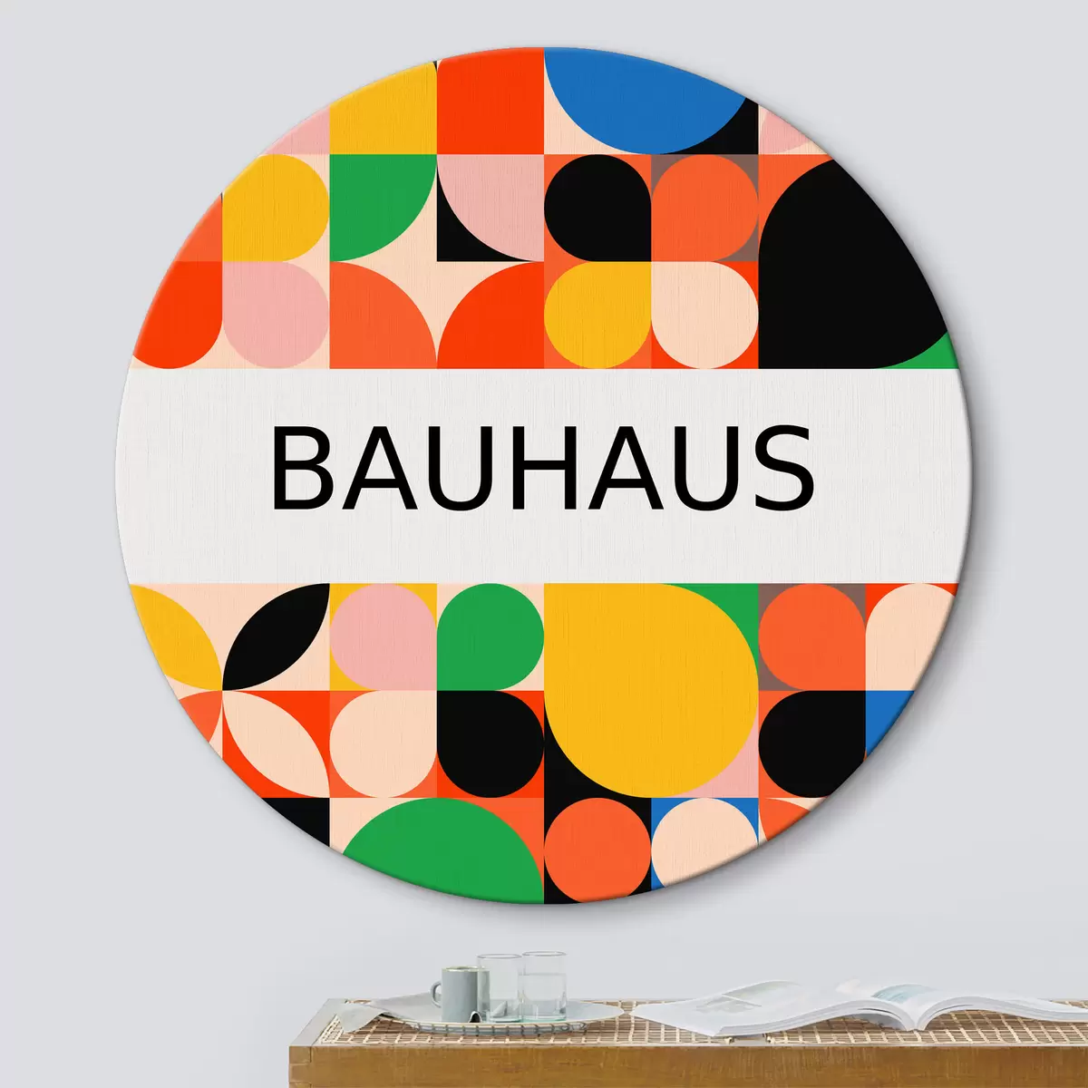 Apvalūs paveikslai Bauhaus geometrinė abstrakcija r39270