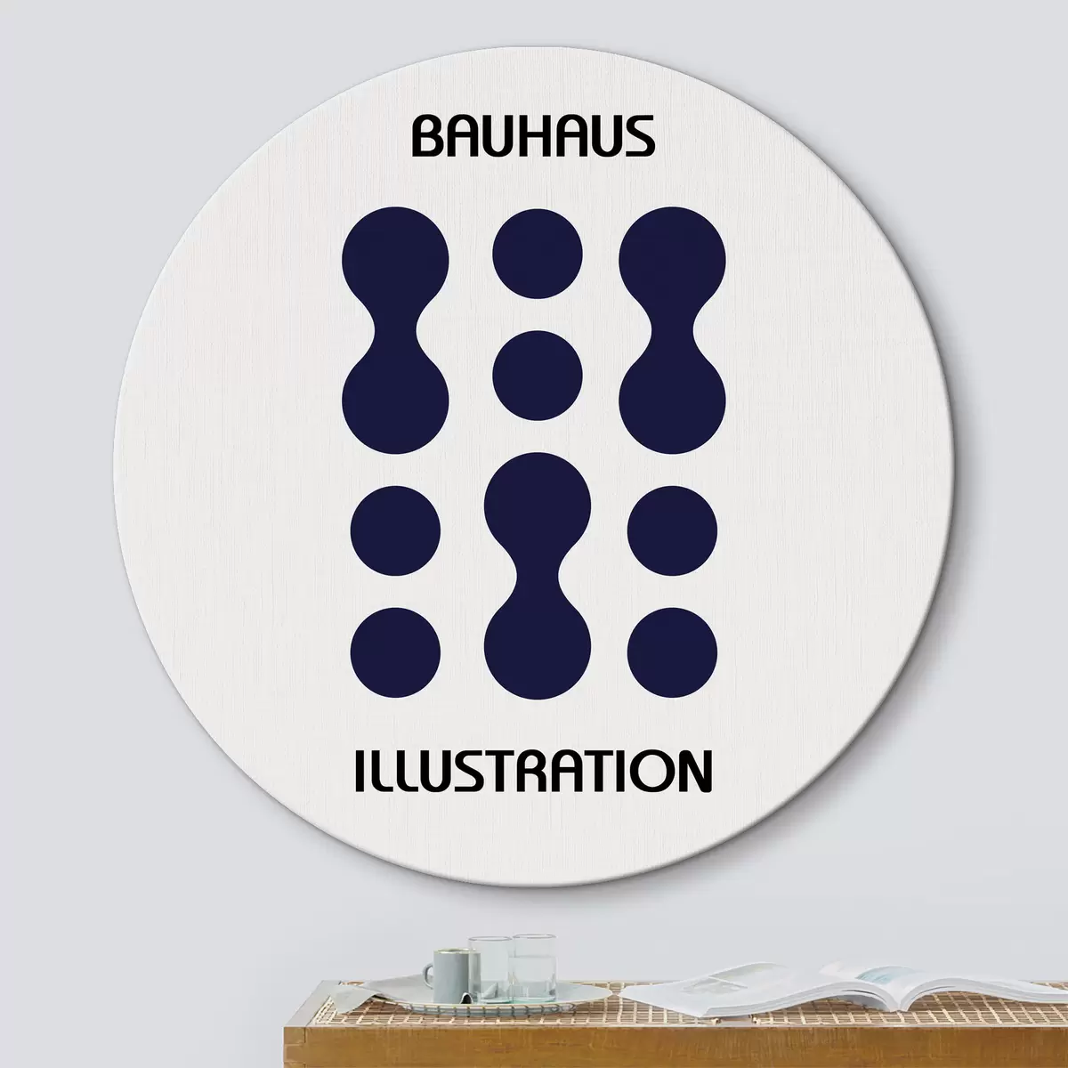 Apvalūs paveikslai Bauhaus geometrinė abstrakcija r39271