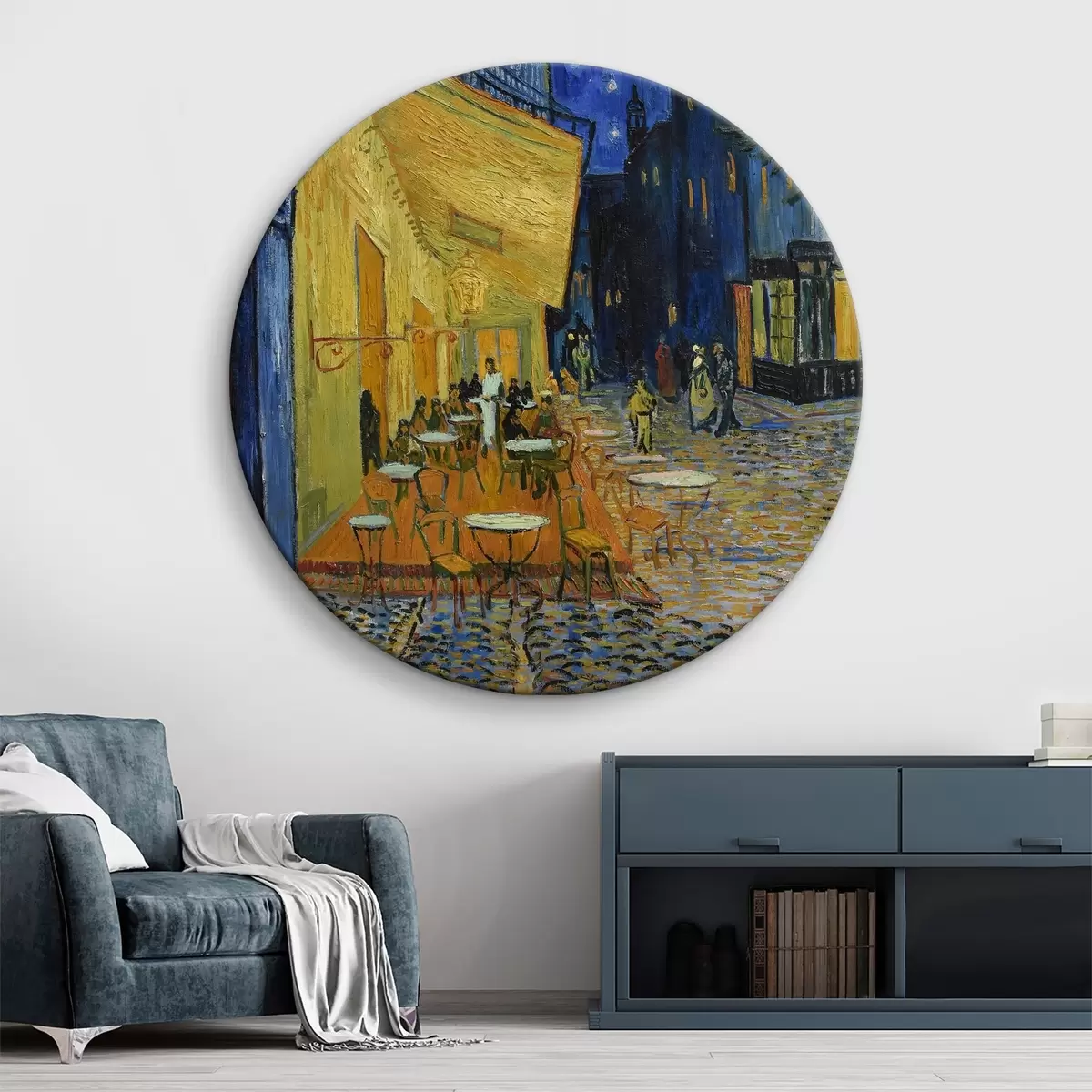 Apvalūs paveikslai Kavinės terasa naktį, Vincentas van Gogas r12313