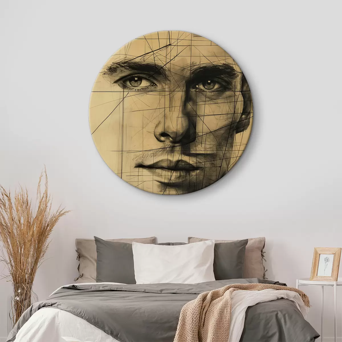 Apvalūs paveikslai Veidas, linija, vyras r39966