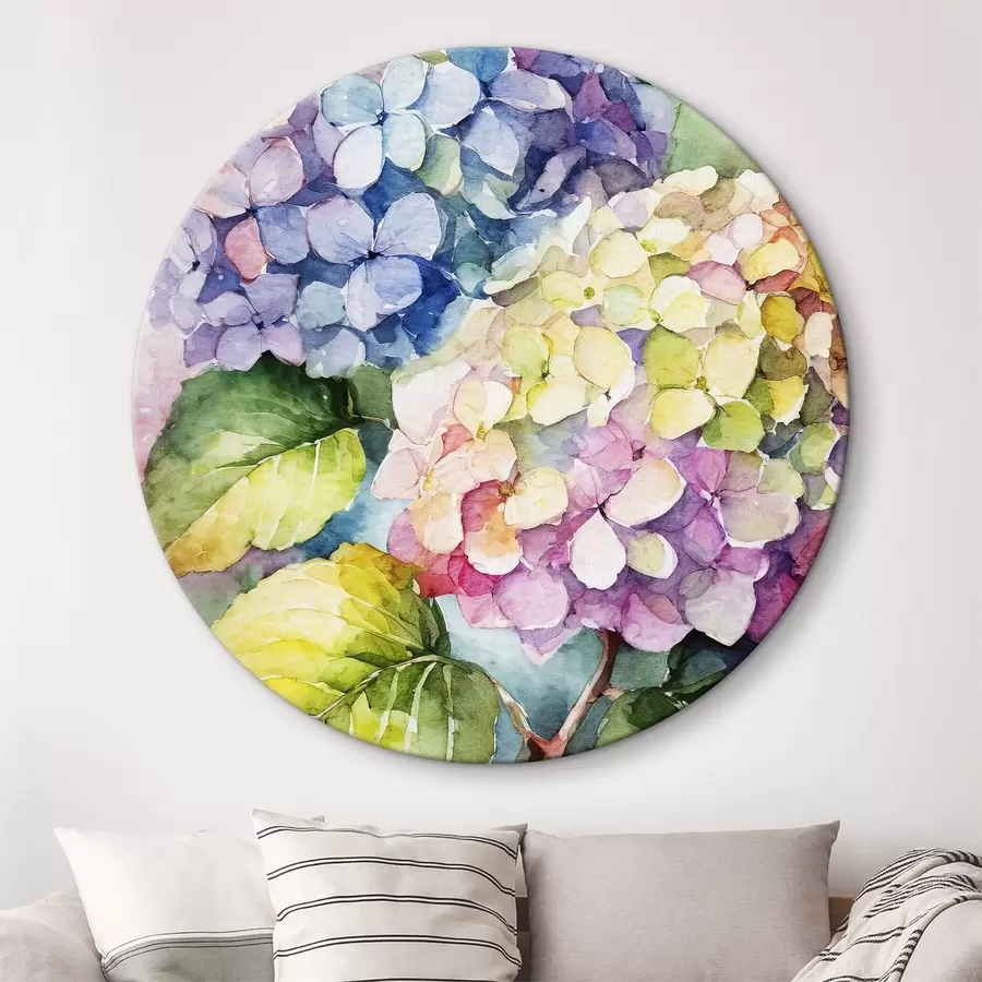 Fototapetai Hortenzija akvarelė, vasaros gėlės, natūralios spalvos r37342