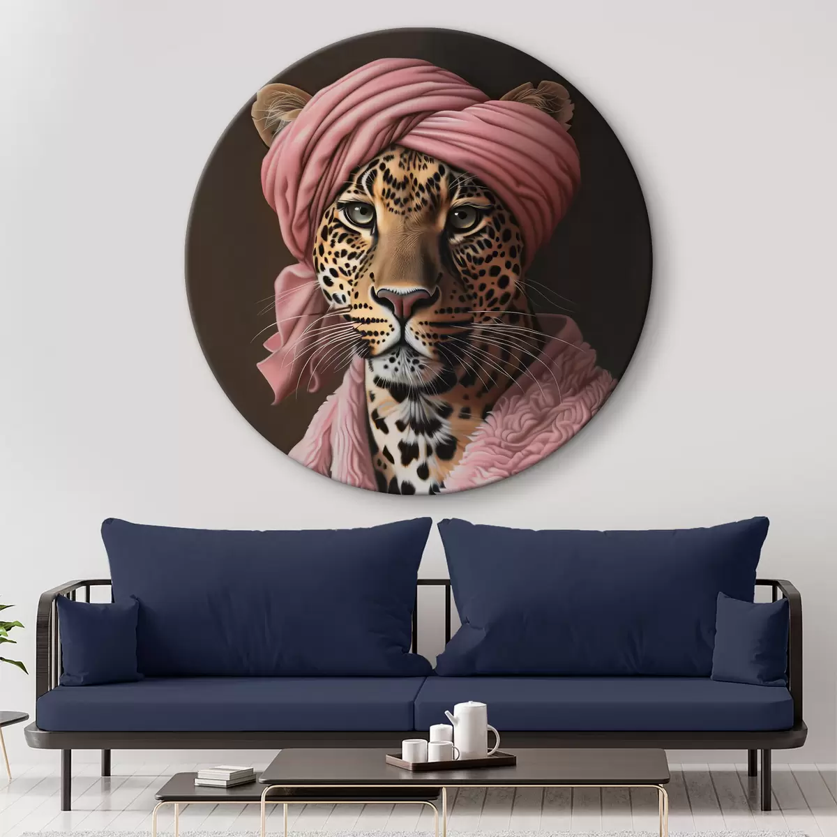 Apvalūs paveikslai Leopardas r38267