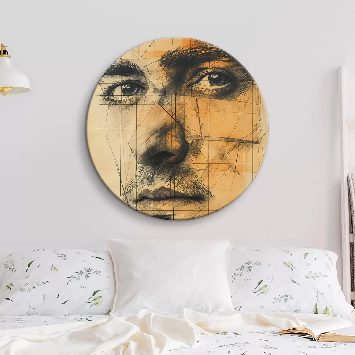 Apvalūs paveikslai Vyras, akys, veidas, abstrakcija r39967