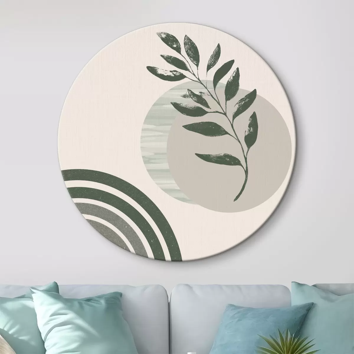 Apvalūs paveikslai Šiuolaikinis minimalistinis abstraktus boho stilius r36176