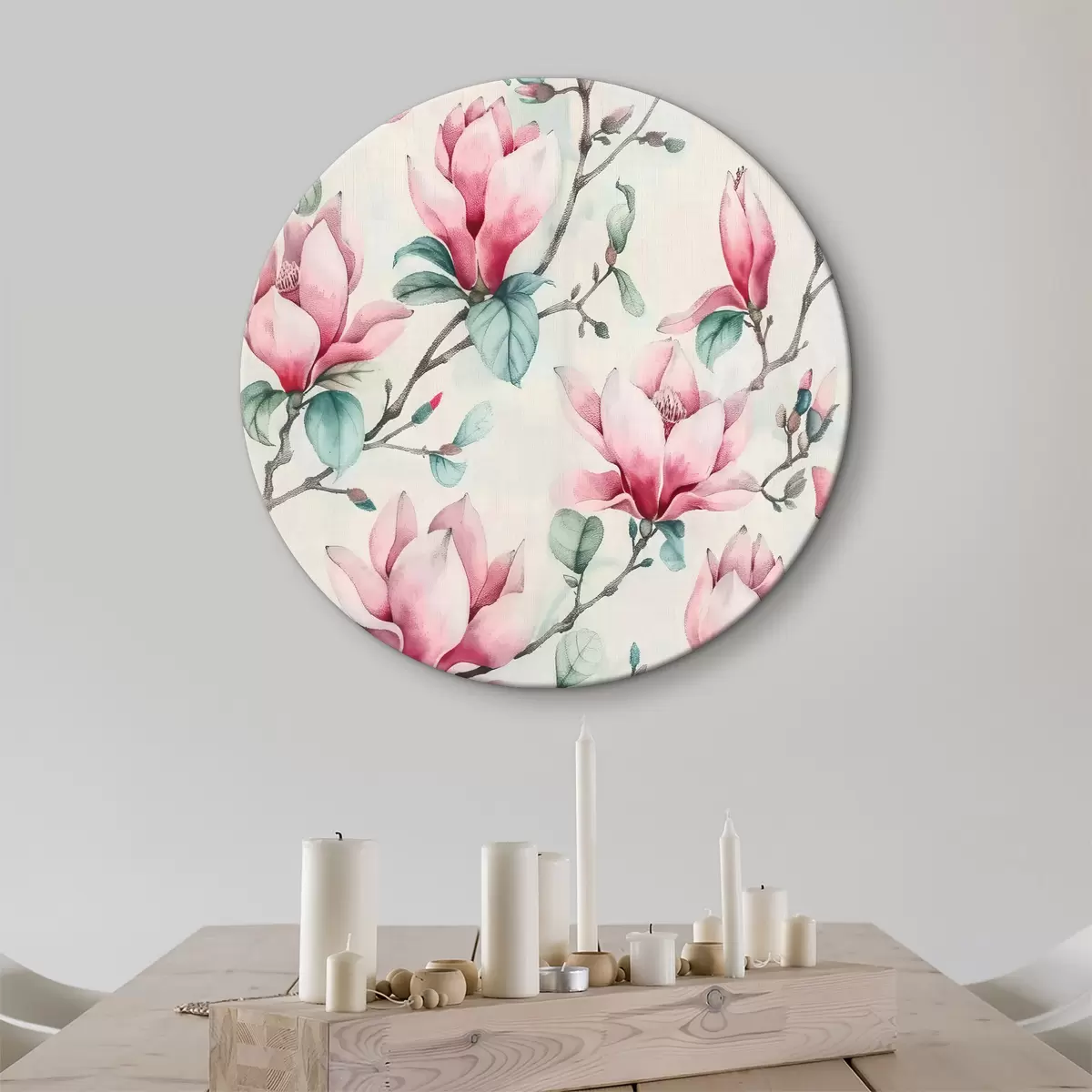 Apvalūs paveikslai Rožinės magnolijos r39694