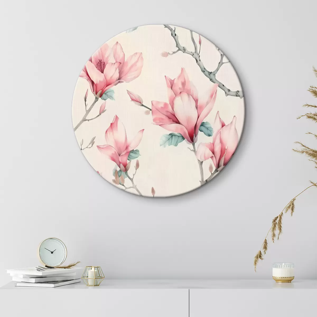 Apvalūs paveikslai Rožinės magnolijos r39695